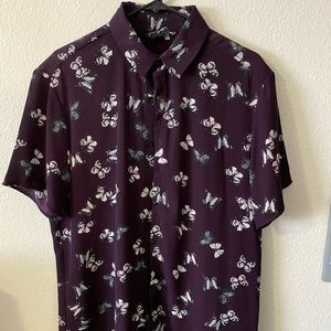 Butterfly button up size large